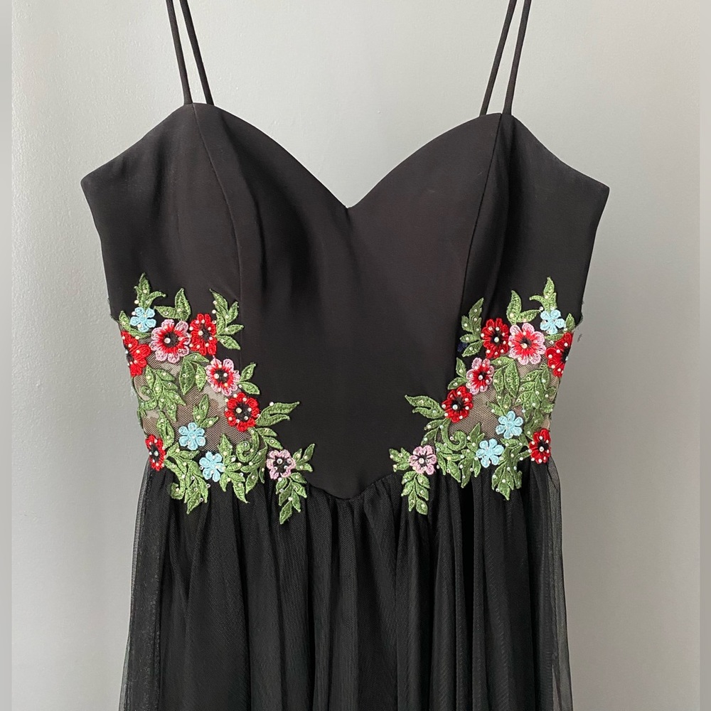 Prom dress! Blondie Nites floral appliqué gown